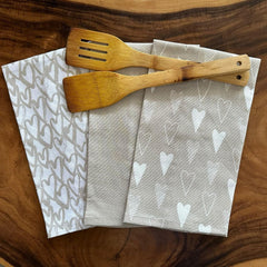 Oak & Lily 100% Cotton Kitchen Napkins Dish Towels 350 Gsm | Premium European Quality Washable, Large Size Kitchen Cloth For Roti, Cleaning, Drying | Ivory Beige (Set Of 3)