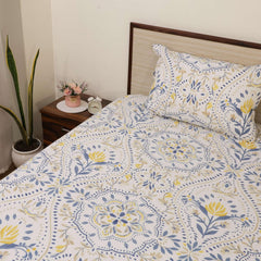 Printed Bedsheet For Queen Bed With 2 Matching Pillow Covers - 90 X 100 Inches, Multicolor | Soft, Wrinkle-Free, Soft Touch & Skin Friendly