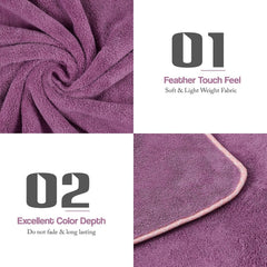 Urbanleaf Premium Microfiber Kids Bath Towels 300 Gsm | Quick Drying Towels For Unisex Kids Cartoon Print Baby Towel (Purple)