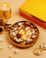 GOLDEN FLOATING POTPOURRI CANDLES URLI GIFT SET FOR DECURATE CANDLES