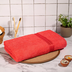 Comforic 100% Cotton Bath Towels 500 Gsm | Large Size Bath Towel For Men & Women Quick Dry, Super Soft & Absorbent Gym Towel, Travel Towel (Watermelon)