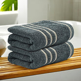 Kuber Industries Soft Cotton Face Towel 300 Gsm | Easily Washable Face Towels (Dark Grey) - Pack Of 2