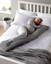 Pregnancy Pillow, Cotton Soft Maternity Pillow, Grey Color - 18 X 54 Inch | Pillow For Pregnant Women, Full Body Support, Removable Grey Cover With Microfiber Filling, Adjustable - Pack Of 1