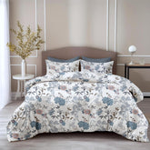 100% Pure Cotton Bedsheet For Double Bed With 2 Pillow Covers - 88 X 90 Inches, Blush Blue & White | Soft & Breathable Fabric | Comfortable For Daily Use
