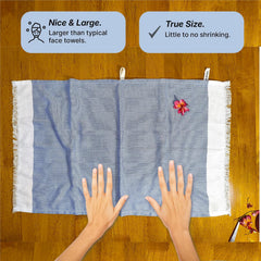 Indihaus Bamboo Hand Towels 300 Gsm | Super Soft & Absorbant (Blue & Yellow)- Pack Of 4