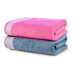 Casa Copenhagen Germany Design 100% Cotton 2 Pieces Large Bath Towel 850 Gsm - Dusty Blue & Pink