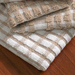 Furnofy Kitchen Cleaning Towel 340 Gsm | Soft & Absorbent Hand Towel For Kitchen Cleaning & Quick Drying Of Plates & Glasses (Beige)- Set Of 4