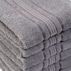 Akiko Home 100% Cotton Essential Series Hand Towels 1200 Gsm | Soft, Absorbent & Durable, Cotton Hand Towel For Bathroom Use, Gentle On Skin- Pack Of 6 (Grey)