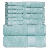Trident Soft Comfort Air Rich Bath Towels 500 Gsm | 100% Cotton Towel, Super Soft, Highly Absorbent 12 Pieces Towel Set (Nile Blue)