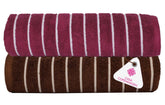 Casa Copenhagen Designed In Denmark Estatic Super Soft 2 Pieces 100% Cotton Large Bath Towel 525 Gsm - Toffee & Burgundy