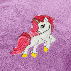 Maxoshine Microfiber Kids Bath Towels 400 Gsm | Quick Dry Super Absorbent Super Soft Bath Towel For Babies Toddler-Baby Towel - Purple (Unicorn Design)