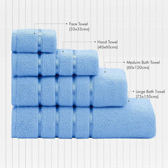 Spread Spain 100% Cotton Hand Towel 600 Gsm | Soft, Fluffy, Super Absorbent & Quick Dry Towels For Pool, Spa & Gym (Blue)