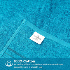 Akiko Home 100% Cotton Essential Series Bath Towel 400 Gsm | Soft, Absorbent, Quick Dry & Durable, Large Size Towel (Teal)
