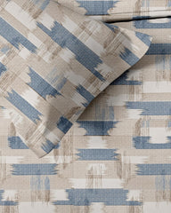 Jaipuri Design Cotton King Size Printed Bedsheet With 2 Pillow Covers - 108 X 108 Inches, Beige & Blue | Ideal For Home Use & Perfect For Gifting On Weddings, Housewarmings & Festivals