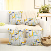 Microfiber Square Pillow Cushion For Sofa & Bed, Multicolor - 16 X 16 Inch | Soft, For Comfort & Back Support | Breathable, Premium Cotton Cushion Cover With Zip, Neck Support - Set Of 4
