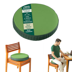 Round Chair Cushion Pad, Memory Foam Car Seat Cushion, Forest Green, Standard Size - 16 Inch | Hip & Back Pain Relief Sitting Pillow - Floor & Office Chair Cushion | Seat Cushion - Set Of 1