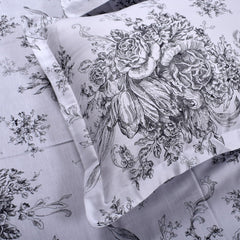 Flat 1 King Size Bedsheet With 2 Pillow Covers - Size 108 X 108 Inches, White & Black | Luxury Soft Sheet, Lightweight & Breathable Bedsheet