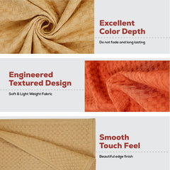 Eco Sense Basket Weave 100% Cotton Luxuriosly Bath Towels 700 Gsm | Soft, Super Absorbent, Large Size Quick Dry Bath Towel - Sandal & Cinnamon (Pack Of 2)