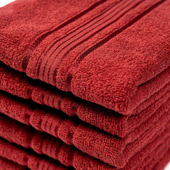 Akiko Home 100% Cotton Essential Series Hand Towels 1200 Gsm | Soft, Absorbent & Durable, Cotton Hand Towel For Bathroom Use, Gentle On Skin- Pack Of 6 (Maroon)