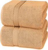 Rewop Microfiber Bath Towels 1200 Gsm | Large Size-Super Soft Coral Fleece Bathing Towel With Hook Quick Dry Super Absorbent-Bath Towel For Men & Women (Coffee)- Pack Of 2