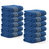 Kuber Industries Soft Cotton Face Towel 1800 Gsm | Easily Washable Face Towels (Dark Blue) - Pack Of 12