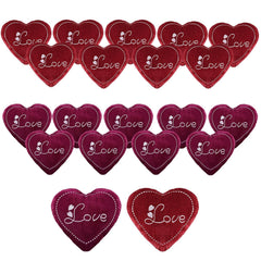 Heart Shape Pillow, Soft Cushion Pillow For Car & Room Decoration, Love Print - Cherry Red - 12 Inches | Decorative Plushie Cushions For Sofa & Bed | Head Rest, Multipurpose Use - Set Of 20
