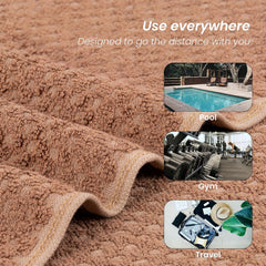 Mush Hearth & Haven Bamboo Large Size Bath Towels 1800 Gsm | Bamboo Bath Towel Soft, Highly Absorbent & Quick Dry (Desert Sand, Teal, Slate Grey & Olive) - Pack Of 4