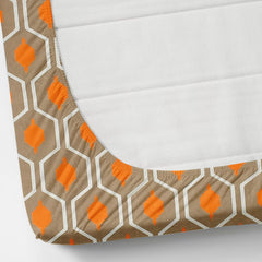 Double Bedsheet With 2 Pillow Covers Size 72 X 72 X 10 Inches, Brown & Orange | Cotton Feel All Around Elastic Fitted - Queen Size Bedsheets, Super Soft