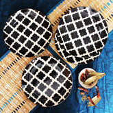 Black Moroccan Ceramic Dinner Plates Set Of 4 - 10 Inches, 4 Pieces | Hand Painted Full Ceramic Plates For Dinner - Microwave Safe & Dishwasher Safe