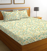 Double Bedsheets With 2 King Size Pillow Covers - 90 X 90 Inches, Cream | Double Bed Breathable & Wrinkle Free | Ultra Soft 180 TC Super Soft