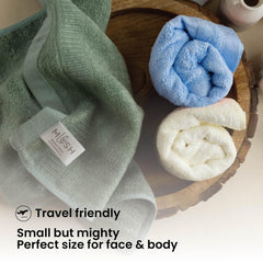 Mush Bamboo Luxurious Face Towel 900 Gsm | Ultra Soft, Absorbent & Antimicrobial Towel (Multicolor) - Pack Of 6