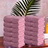 Kuber Industries Cotton Face Towel 2400 Gsm | Workout Gym Napkins Hand Towel For Men & Woman Quick-Drying Napkins -Pink (Pack Of 12)