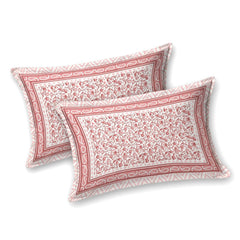 King Size Double Bedsheet With 2 Matching Pillow Covers Set | 90 X 108 Inches, White & Pink - Designer Printed Bedsheet Set | Perfectly Styled & Coordinated Look Bedsheet