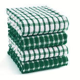 Furnofy Kitchen Cleaning Towel 340 Gsm | Soft & Absorbent Hand Towel For Kitchen Cleaning & Quick Drying Of Plates & Glasses (Green)- Set Of 4