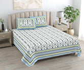 1 Queen Size Bedsheet For Double Bed With 2 Pillow Covers (90 X 108 Inches) Multicolor | Beautiful Printed Designs - Breathable 100% Cotton Bedsheet Comfortable