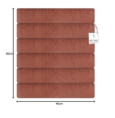 Ksc Shop Royal Cotton Hand Towel 750 Gsm - Set Of 6 (Brown)