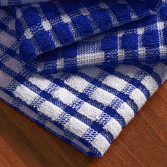Furnofy Kitchen Cleaning Towel 340 Gsm | Soft & Absorbent Hand Towel For Kitchen Cleaning & Quick Drying Of Plates & Glasses (Blue)- Set Of 4