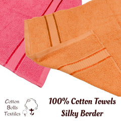 Cotton Bolls Textiles 100% Cotton Hand Towels 1200 Gsm | Ultra Soft, Highly Absorbent & Quick-Dry For Gym, Kitchen, Pool, Travel & Home Towel (Vibrant Multicolor) - Set Of 6