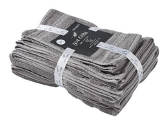 Senses By Riba 2 Bath + 2 Hand + 4 Face Cloths Towel 1.6 Kg (Dark Grey) - Pack Of 8