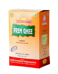 Organic Natural Agmark Desi Ghee By Prem Ghee | Healthy & Traditionally Prepared Curd-Churned Ghee Good For Heart Health | (1 Litr) 33.8 Ounce | Box Pack