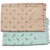 100% Printed Thin Towel 700 Gsm | Quick Dry & High Absorbent Thorthu Bath Cotton Towels (Beige & Brown) - Set Of 2