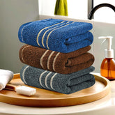 Kuber Industries Soft Cotton Face Towels 600 Gsm | For Men & Women Easily Washable Pocket Towels & Workout Gym - Dark Grey, Brown & Blue (Pack Of 3)