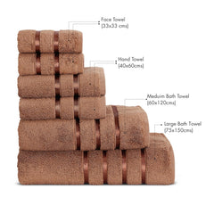 Spread Spain 100% Cotton Hand Towel 600 Gsm | Soft, Fluffy, Super Absorbent & Quick Dry Towels For Pool, Spa & Gym (Tabacco) -Set Of 2