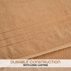 Kuber Industries Bath Towel 1800 Gsm | Towel For Bath, Gym, Travel & Beach | Plain Lining (Light Brown)- Pack Of 4