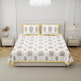 100% Cotton King Size Bedsheet With 2 Matching Pillow Covers - 90 X 108 Inches, Multicolor | Designer Printed Bedsheet Set - Naturally Soft, Breathable, & Skin-Friendly