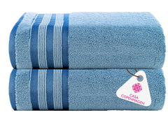 Casa Copenhagen Egyptian Cotton Exotic Hand Towel 400 Gsm (Zt Dusty Blue)- 2 Pcs