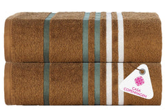 Casa Copenhagen Egyptian Cotton Exotic Hand Towel 400 Gsm (Ex Brown)- 2 Pcs
