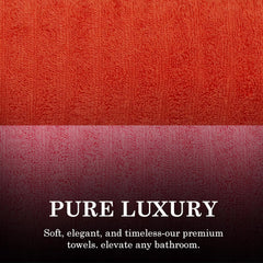 Casa Copenhagen Designed In Denmark Elegance Super Soft 2 Pieces 100% Cotton Large Bath Towel 610 Gsm - Pink & Orange