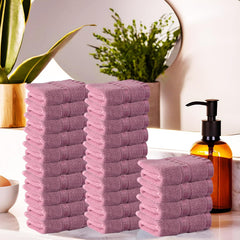Kuber Industries Cotton Face Towel 4800 Gsm | Workout Gym Napkins Hand Towel For Men & Woman Quick-Drying Napkins -Pink (Pack Of 24)