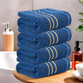 Kuber Industries Soft Cotton Face Towel 600 Gsm | Easily Washable Face Towels (Dark Blue) - Pack Of 4